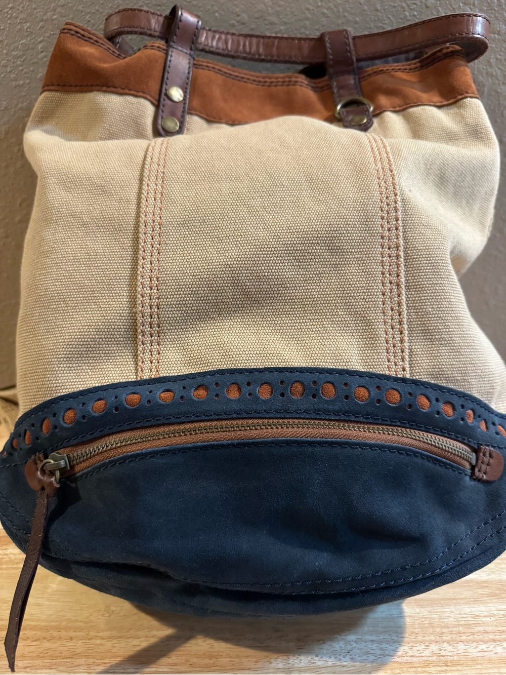 Lucky Brand Canvas and Leather Backpack - Picture 8 of 13